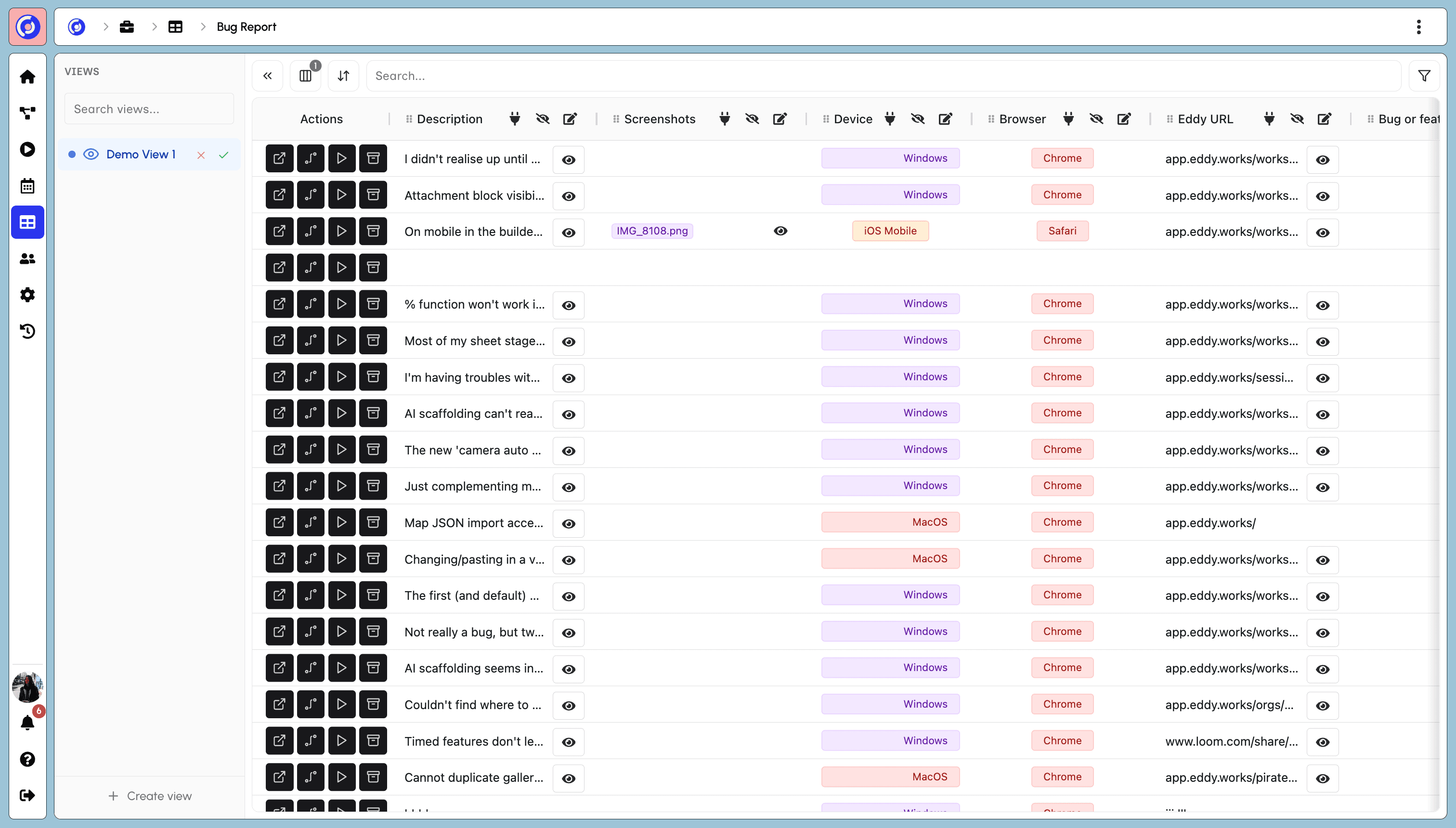 A sheet with rows of Session data across columns for each block answer.
