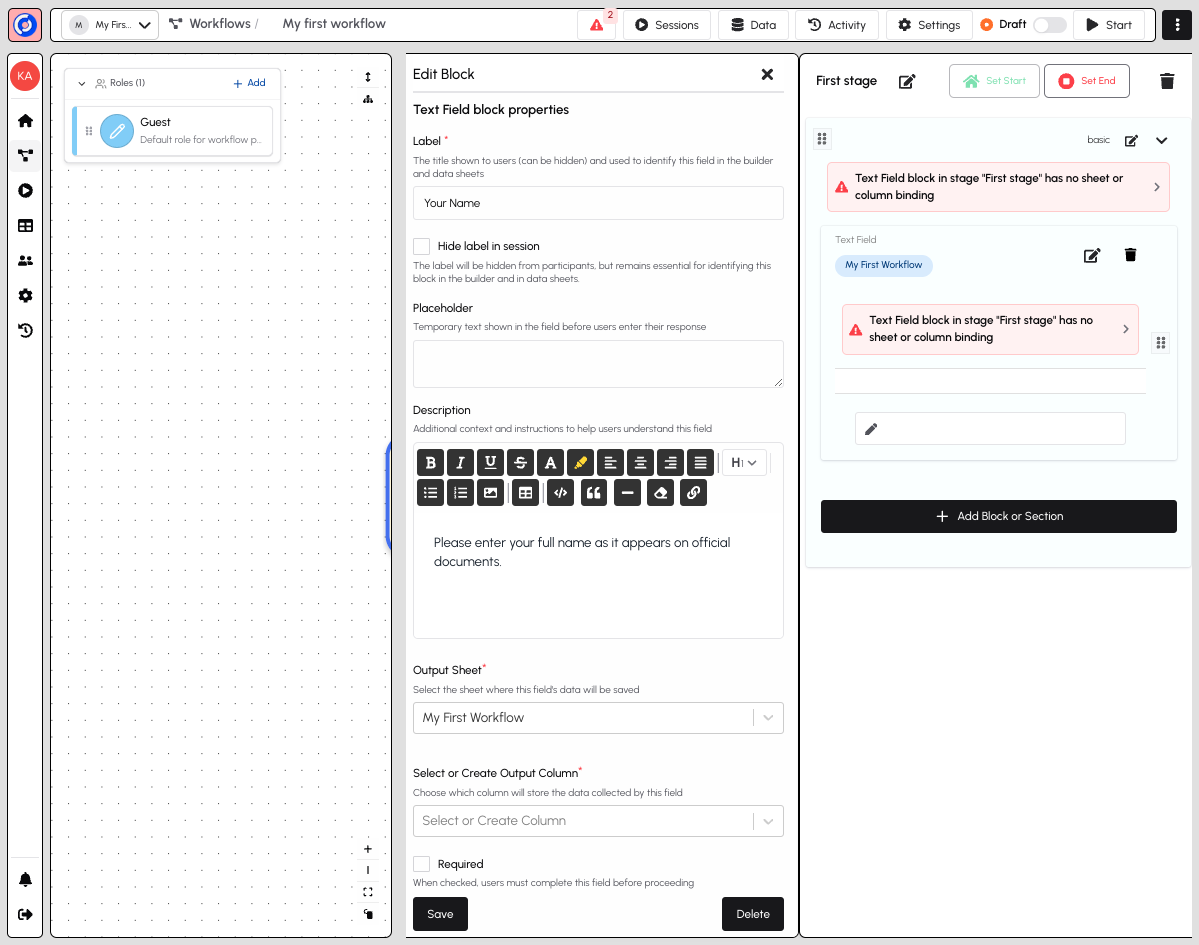 Block Configured