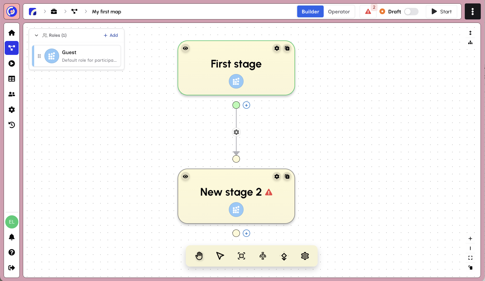 Map with two stages