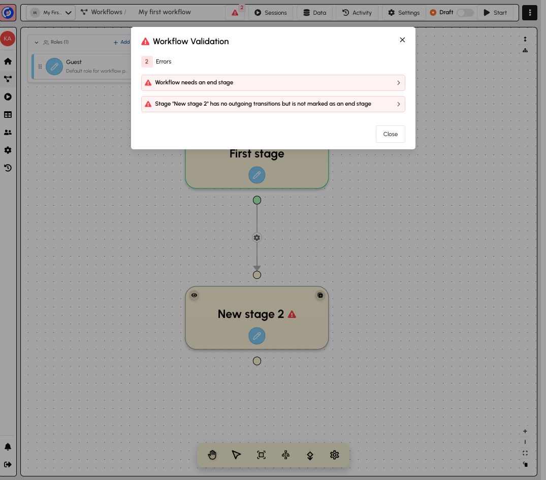 Map Validation Errors