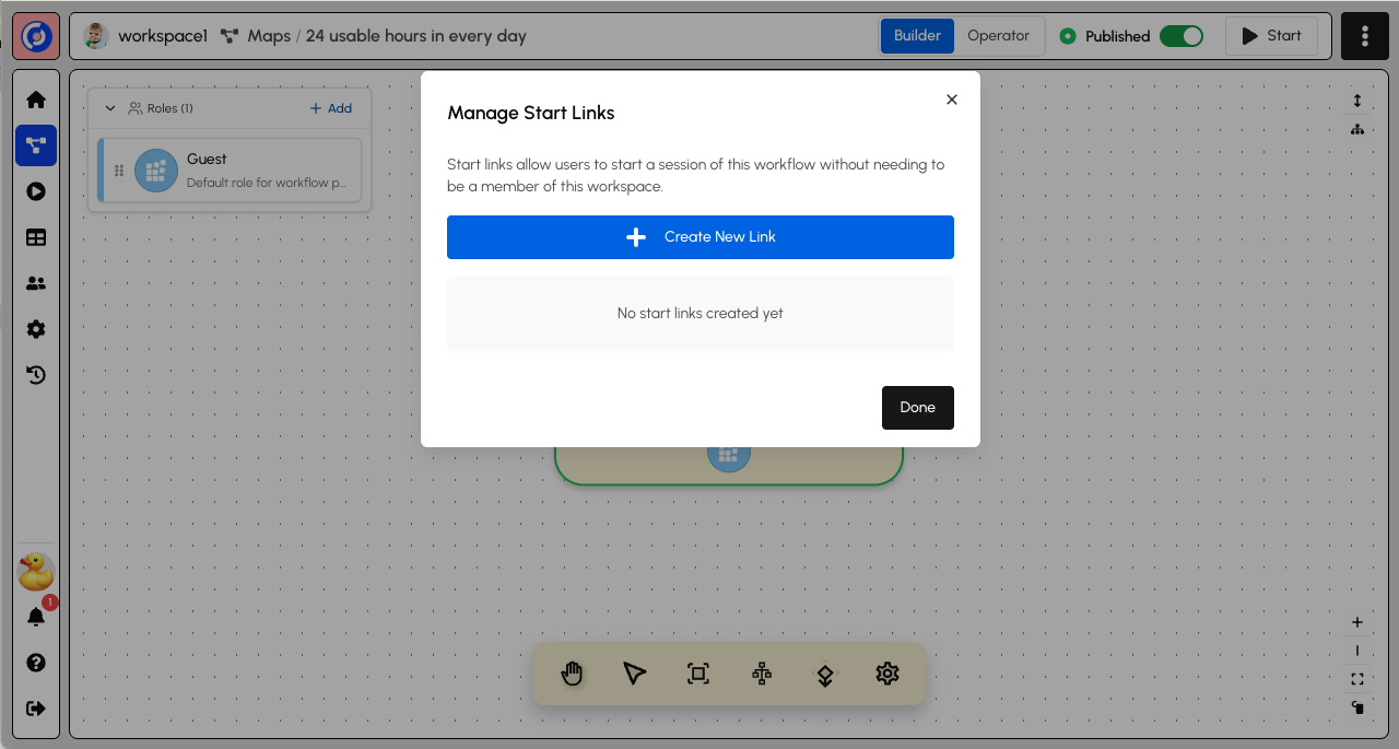 Start Links Dialog