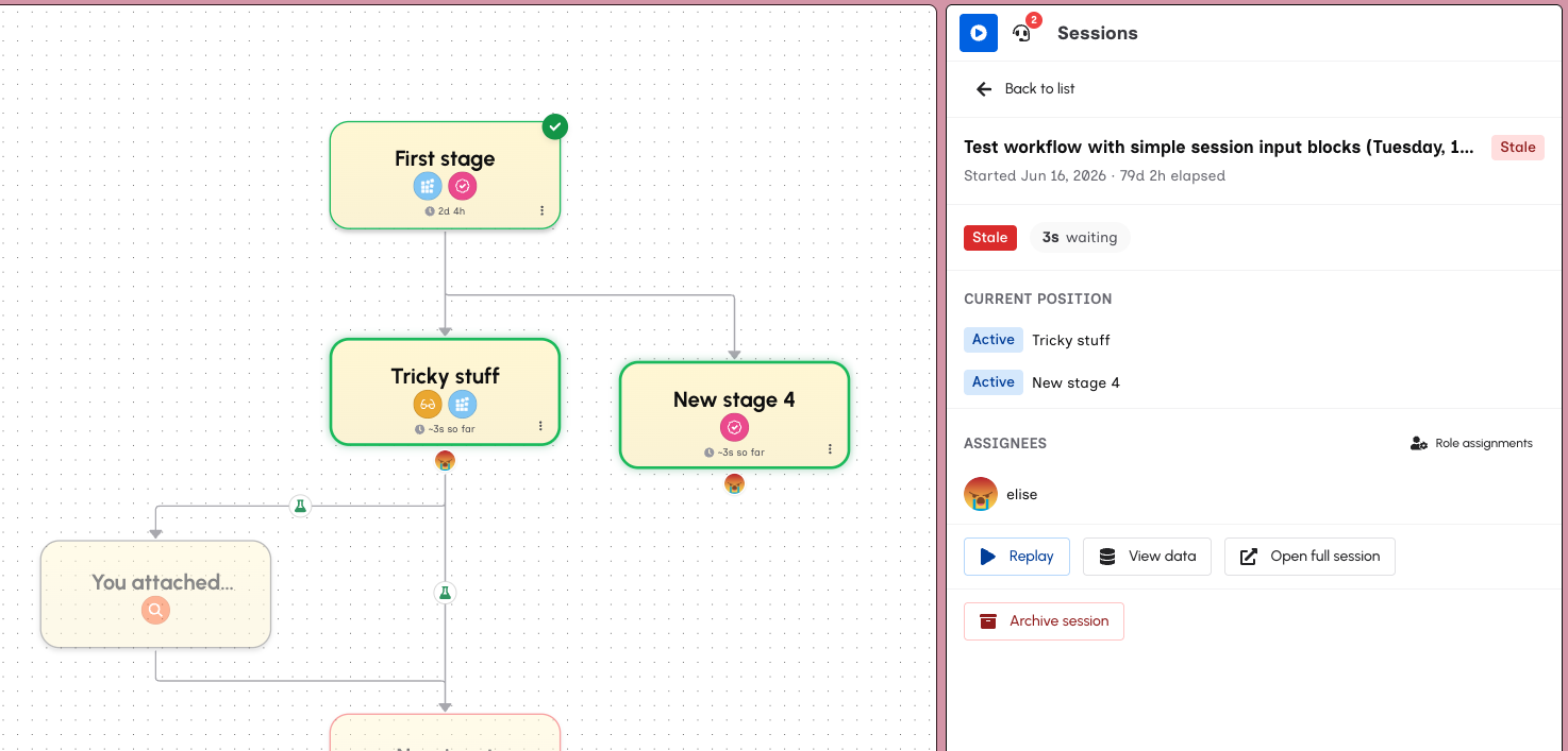 Session Selected on Graph