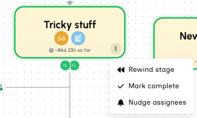 Stage Actions Menu