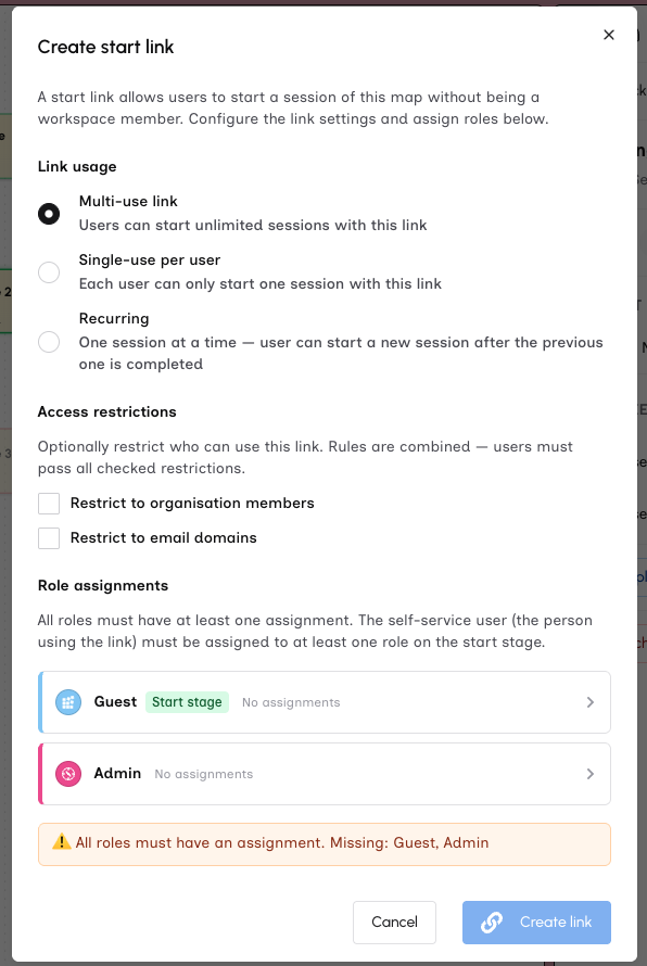 Usage mode selection