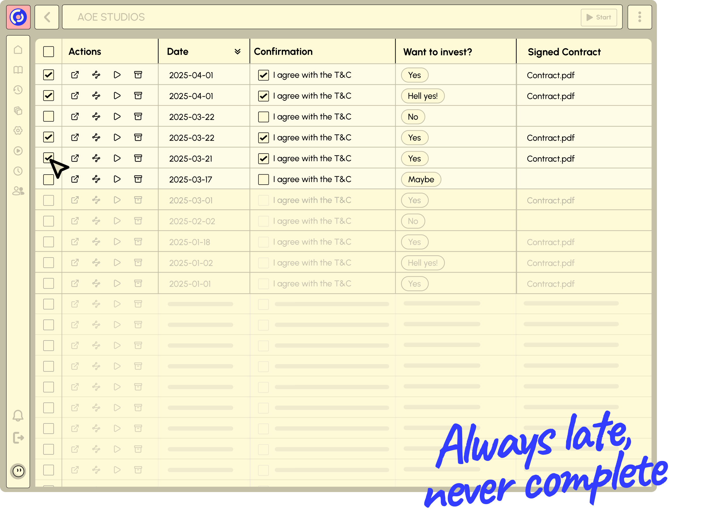 Reconstructing process records after the work is done